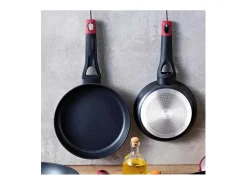 Sartén Óptima+ Pyrex aluminio forjado negro/rojo Ø20 cm