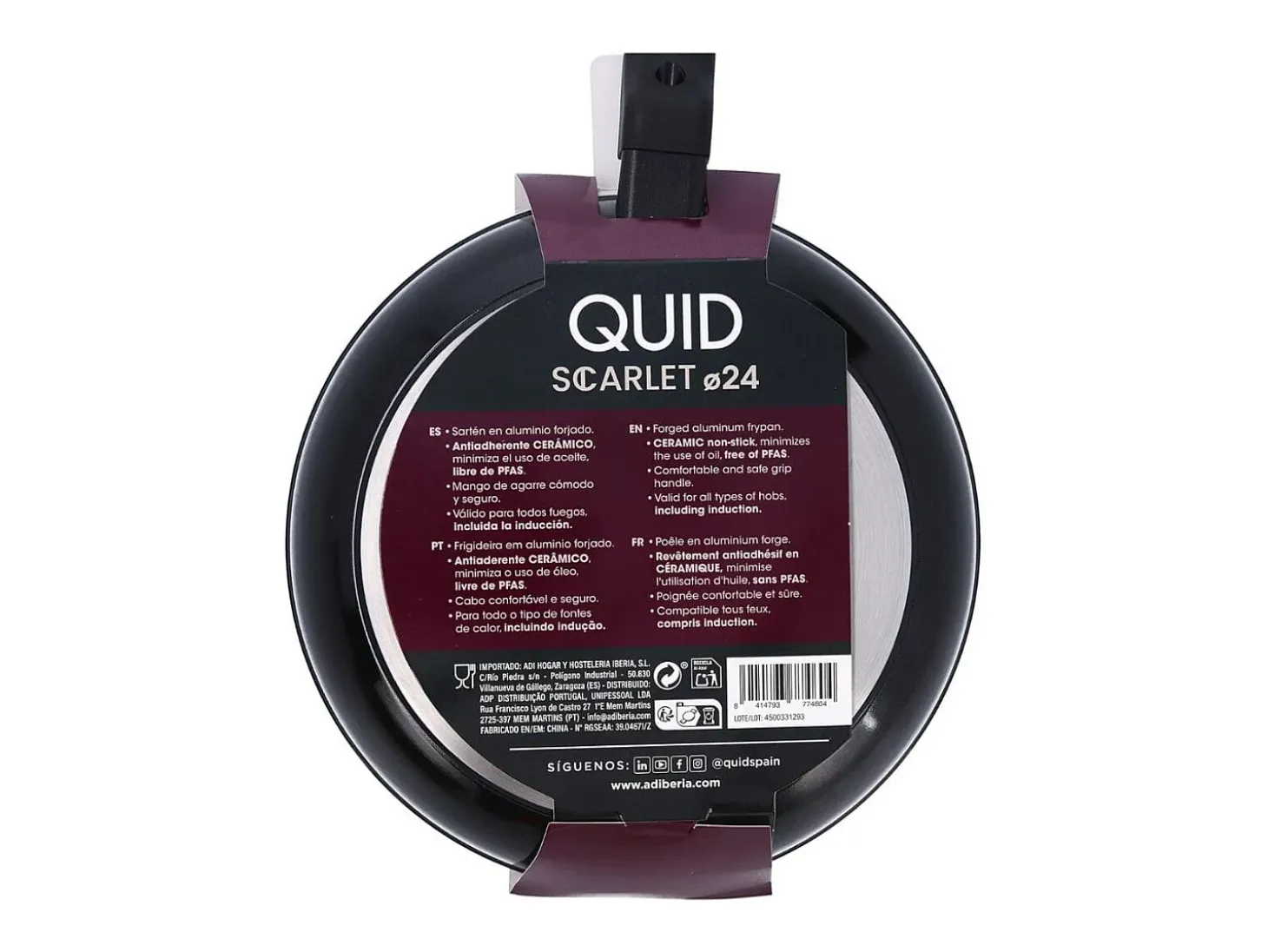 Sartén Scarlet Quid aluminio forjado negro Ø24 cm