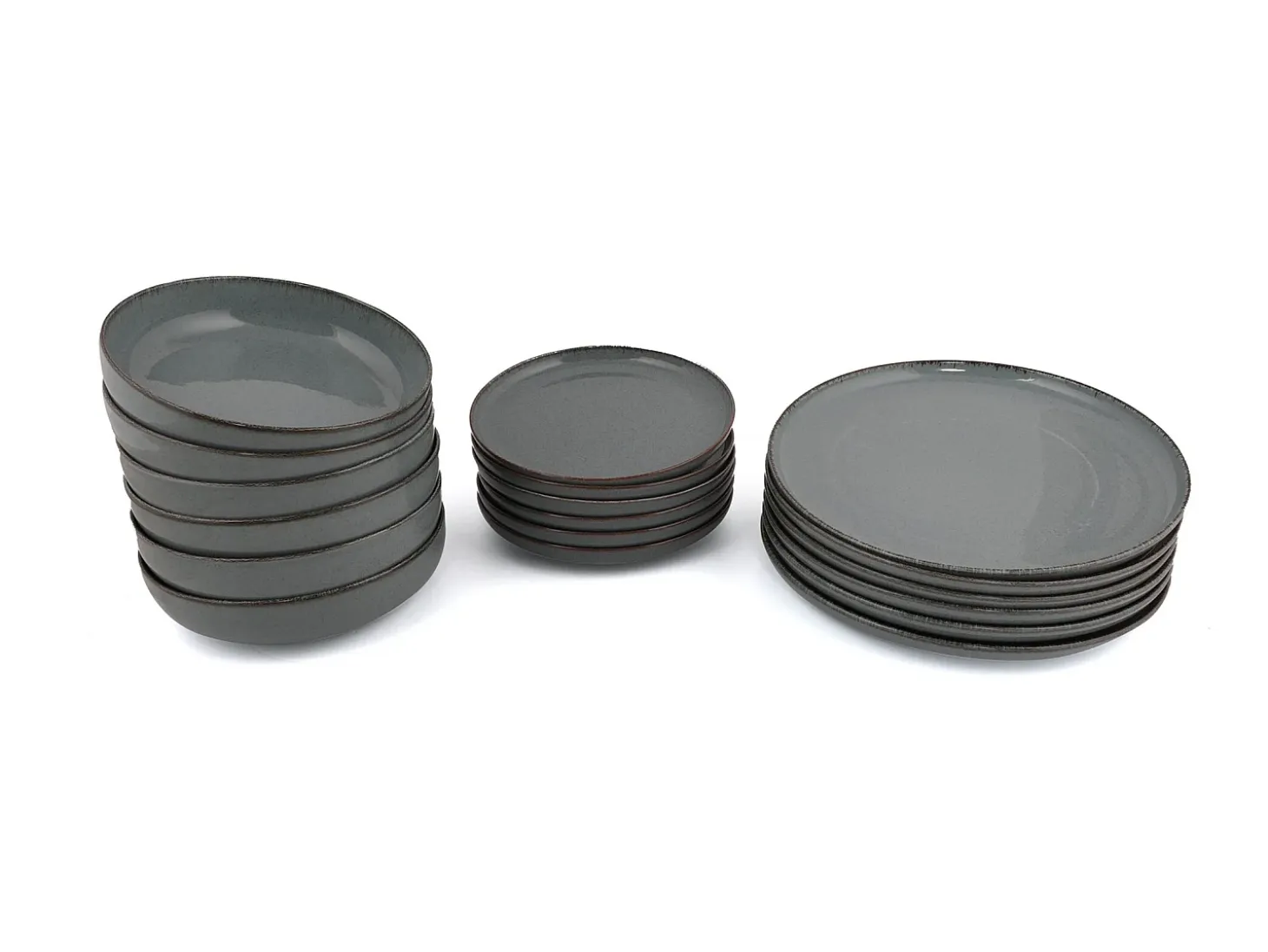 Servicio de vajilla, platos, platos, de porcelana de 18 piezas - Azul - SANCHA