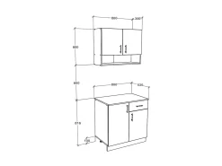 Set Cocina Berna haaus, Antracita/Blanco, L 80 cm