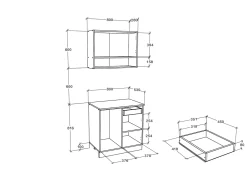 Set Cocina Berna haaus, Antracita/Blanco, L 80 cm