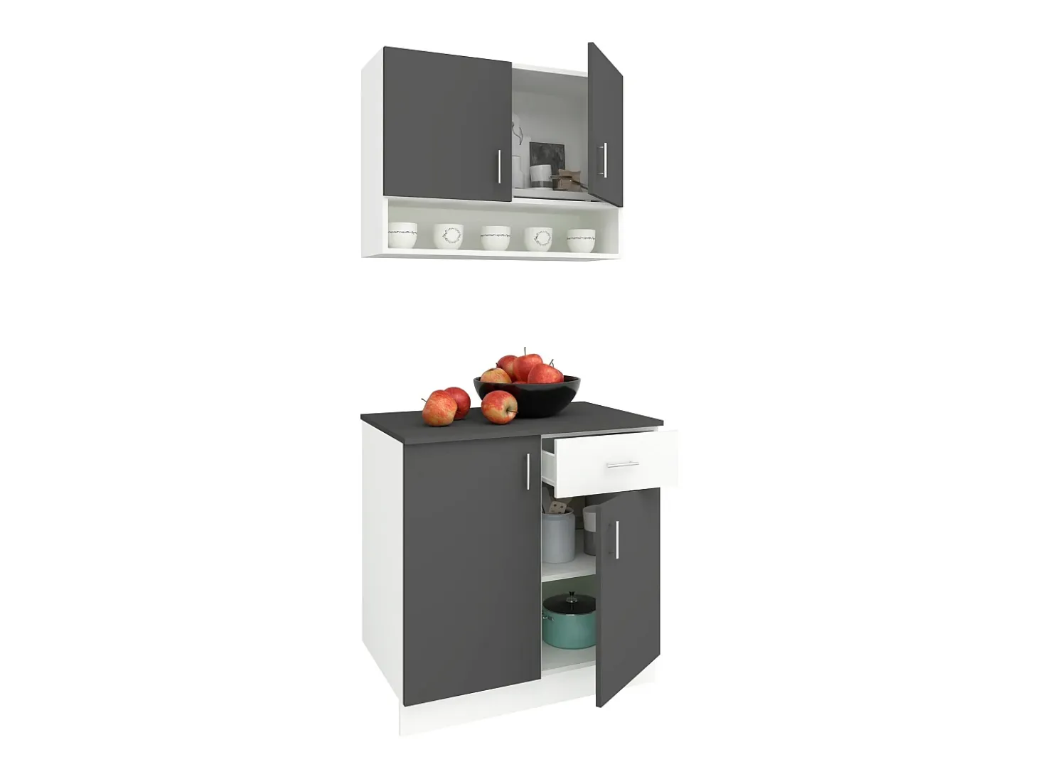 Set Cocina Berna haaus, Antracita/Blanco, L 80 cm