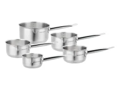 Set de 5 Cazuelas de Acero Inoxidable con Pico Vertedor