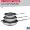 Set de 3 Sartenes de Acero Inoxidable 18/10 ELODUR® sin PFAS Ø24-28-32 cm con Tapas de Vidrio – Todos los Fuegos, Inducción, Fondo Capsulado Eco