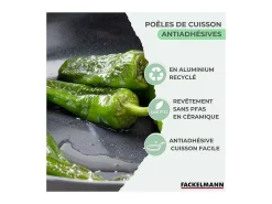 Set de 2 sartenes de inducción Fackelmann Brandao de aluminio reciclado con revestimiento cerámico antiadherente Ø20 y 24 cm sin PFAS