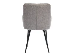 Set de 2 sillas acolchadas de diseño de tejido efecto aterciopelado texturizado gris y metal negro MONTERO