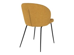 Set de 2 sillas amarillas en tejido bouclé con patas de metal - Groom