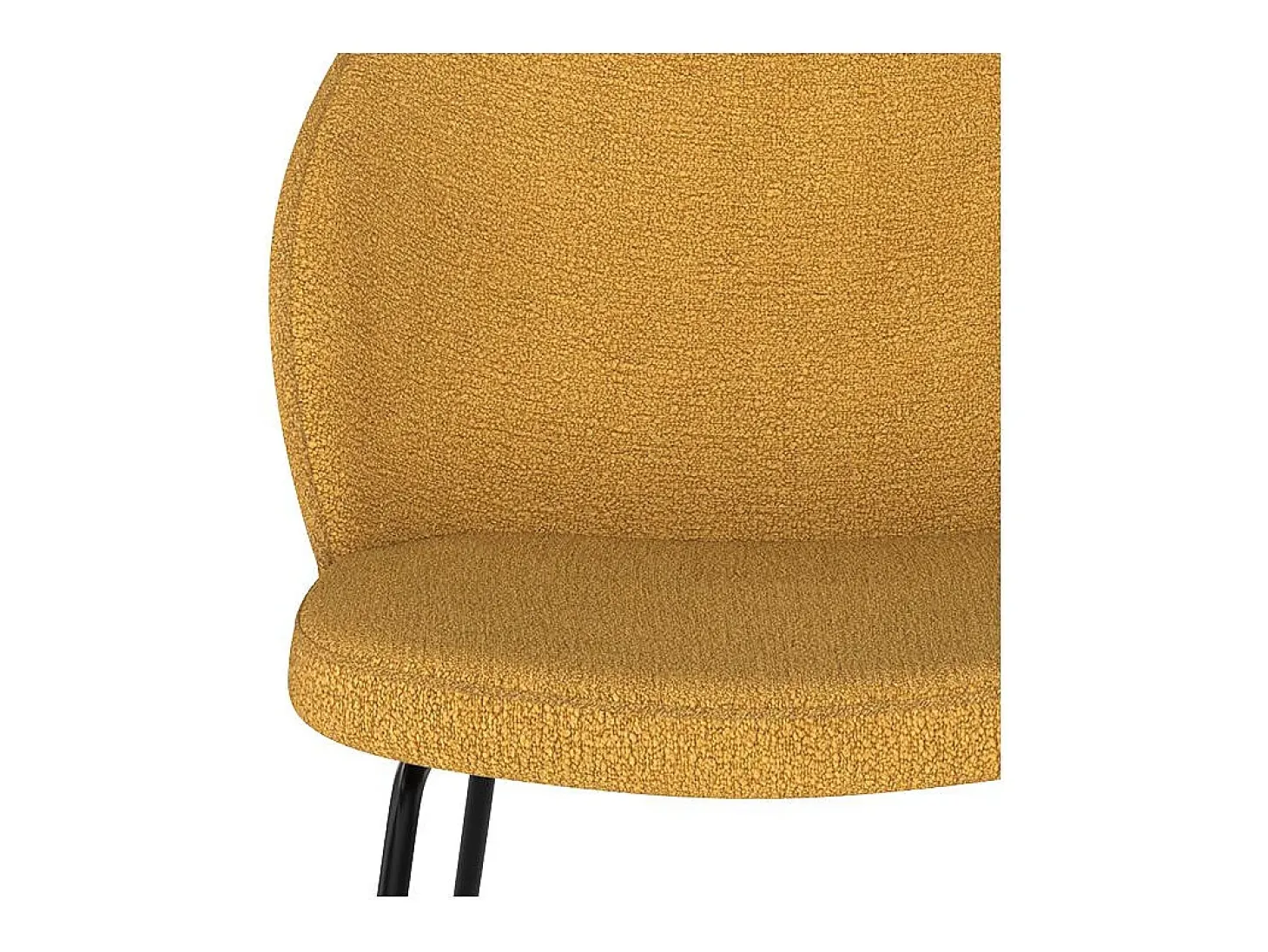 Set de 2 sillas amarillas en tejido bouclé con patas de metal - Groom