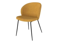 Set de 2 sillas amarillas en tejido bouclé con patas de metal - Groom
