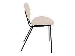 Set de 2 sillas beige en tejido bouclé con patas de metal - Verner