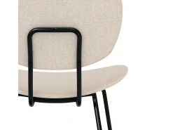 Set de 2 sillas beige en tejido bouclé con patas de metal - Verner