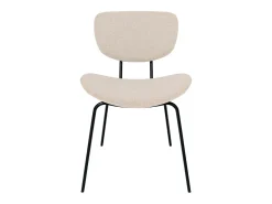 Set de 2 sillas beige en tejido bouclé con patas de metal - Verner