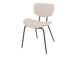 Set de 2 sillas beige en tejido bouclé con patas de metal - Verner