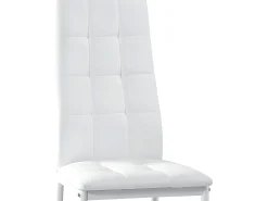 Set de 4 sillas Comedor Chelsea tapizadas Blanco, 42 x 51 x x 97 cm