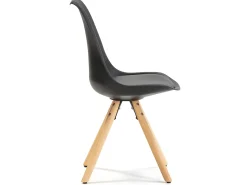 Set de 2 sillas Comedor Jeff Estilo nórdico Negro, 54 x 49 x 84 cm