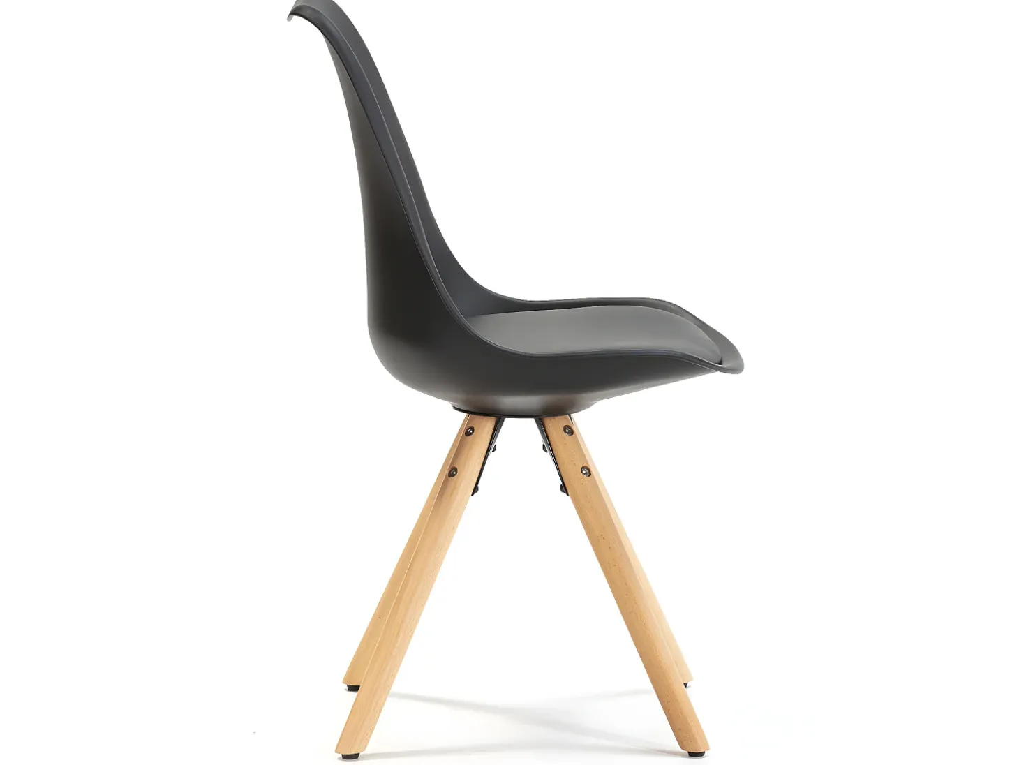 Set de 2 sillas Comedor Jeff Estilo nórdico Negro, 54 x 49 x 84 cm