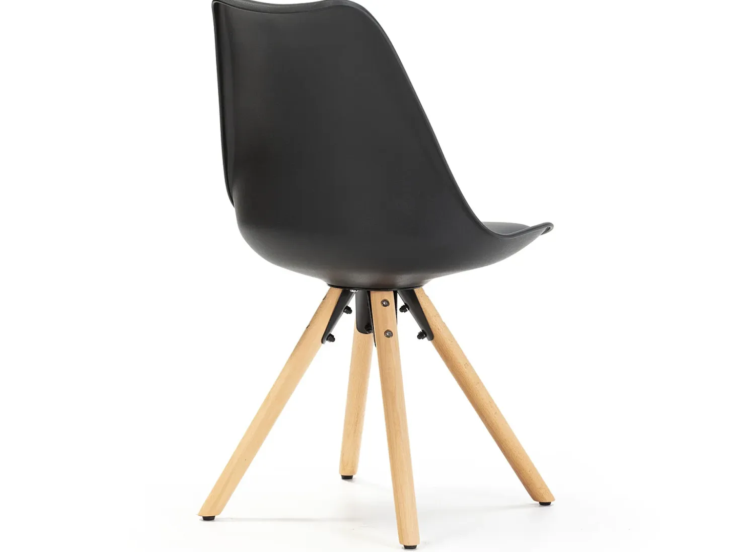 Set de 2 sillas Comedor Jeff Estilo nórdico Negro, 54 x 49 x 84 cm