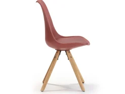 Set de 2 sillas Comedor Jeff Estilo nórdico Rojo, 54 x 49 x 84 cm