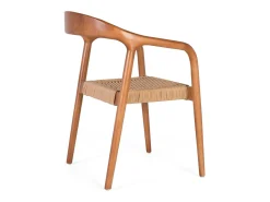 Set de 2 sillas con brazos fabricadas en madera de caucho