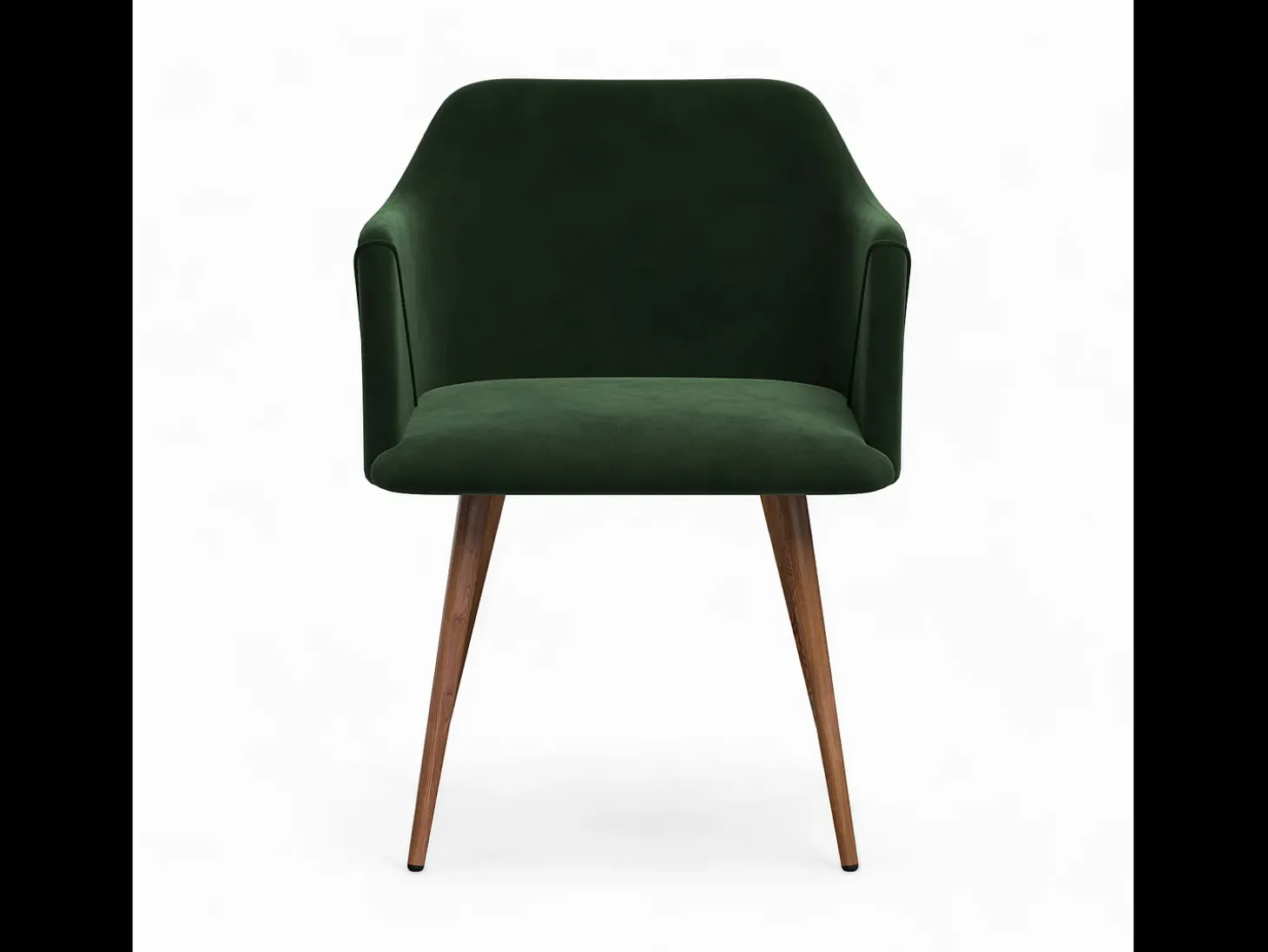 Set de 2 sillas con reposabrazos de terciopelo verde oscuro - Daisy