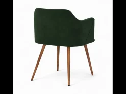 Set de 2 sillas con reposabrazos de terciopelo verde oscuro - Daisy