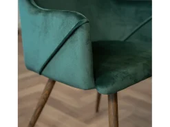 Set de 2 sillas con reposabrazos de terciopelo verde oscuro - Daisy