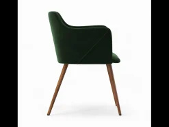 Set de 2 sillas con reposabrazos de terciopelo verde oscuro - Daisy