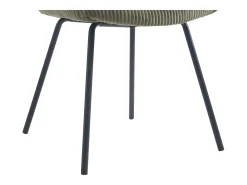 Set de 6 sillas con reposabrazos de pana y metal negro - Kaki - MARENZIA