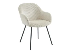 Set de 6 sillas con reposabrazos de pana y metal negro - Beige - MARENZIA