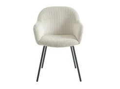 Set de 6 sillas con reposabrazos de pana y metal negro - Beige - MARENZIA