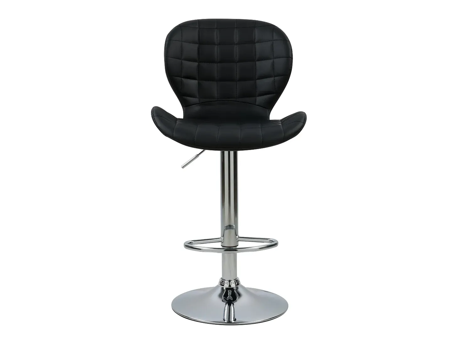 Set de 2 sillas de bar ajustables 53/74 cm en piel sintética negra - Mazzia