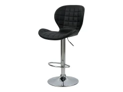 Set de 2 sillas de bar ajustables 53/74 cm en piel sintética negra - Mazzia