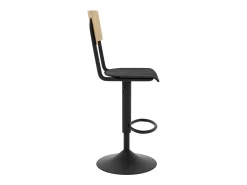 Set de 2 sillas de bar ajustables 60/80 cm en madera clara y negro - Clem