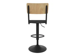Set de 2 sillas de bar ajustables 60/80 cm en madera clara y negro - Clem