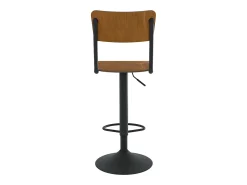 Set de 2 sillas de bar ajustables 60/80 cm en madera oscura - Clem