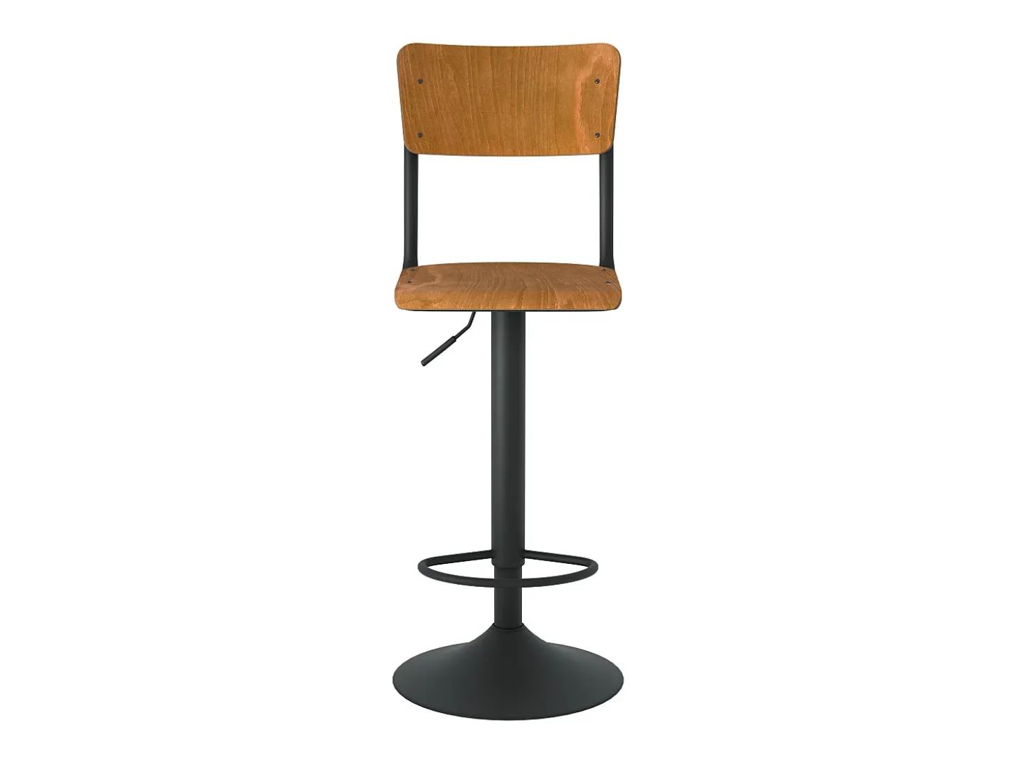 Set de 2 sillas de bar ajustables 60/80 cm en madera oscura - Clem