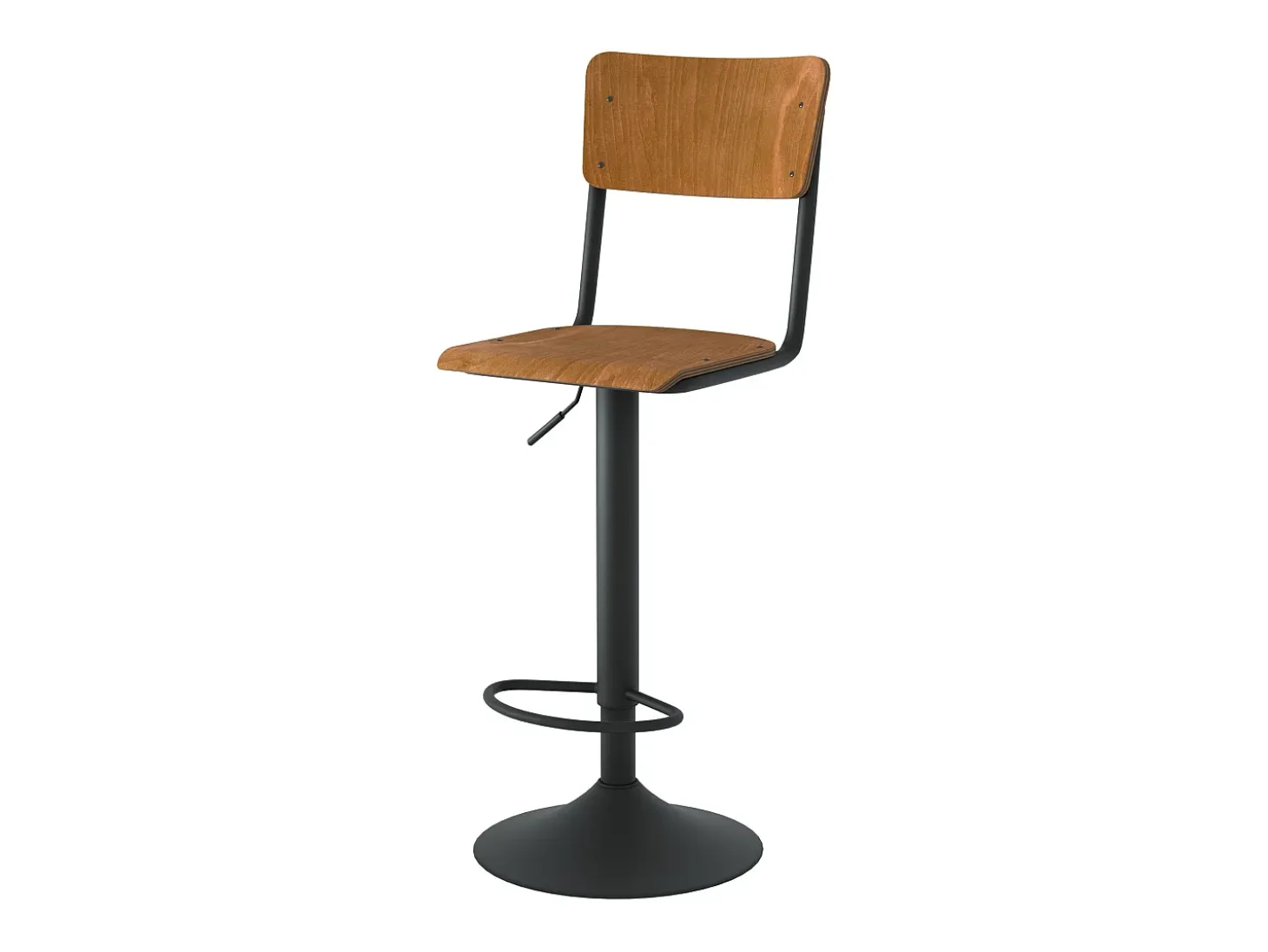 Set de 2 sillas de bar ajustables 60/80 cm en madera oscura - Clem