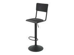 Set de 2 sillas de bar ajustables 60/80 cm en madera negra - Clem