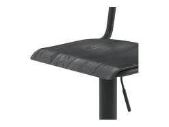 Set de 2 sillas de bar ajustables 60/80 cm en madera negra - Clem