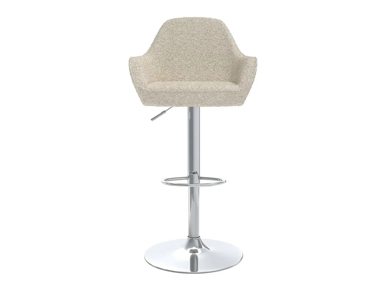 Set de 2 sillas de bar blancas efecto bouclé lana 63/83 cm - Adam