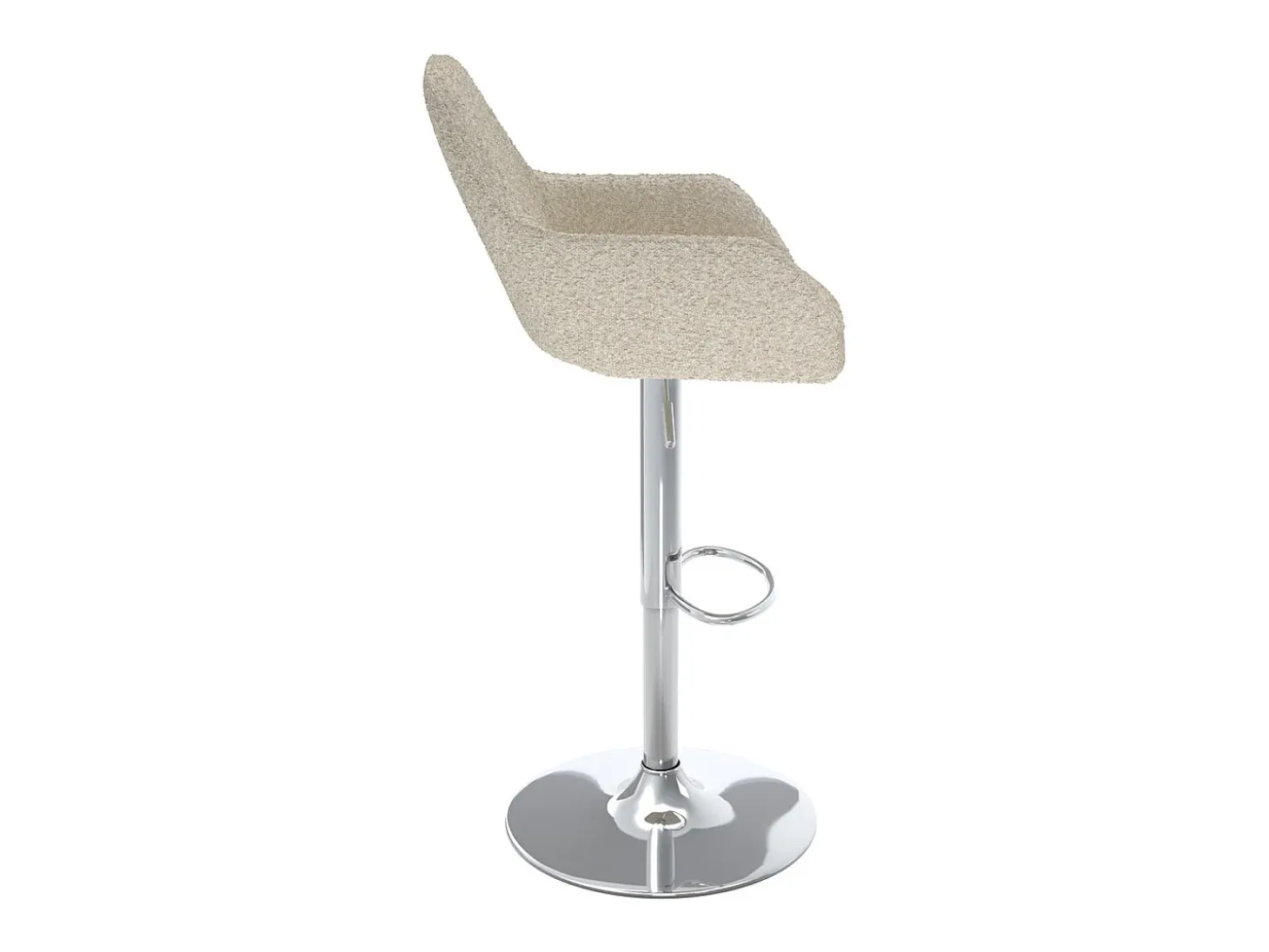 Set de 2 sillas de bar blancas efecto bouclé lana 63/83 cm - Adam