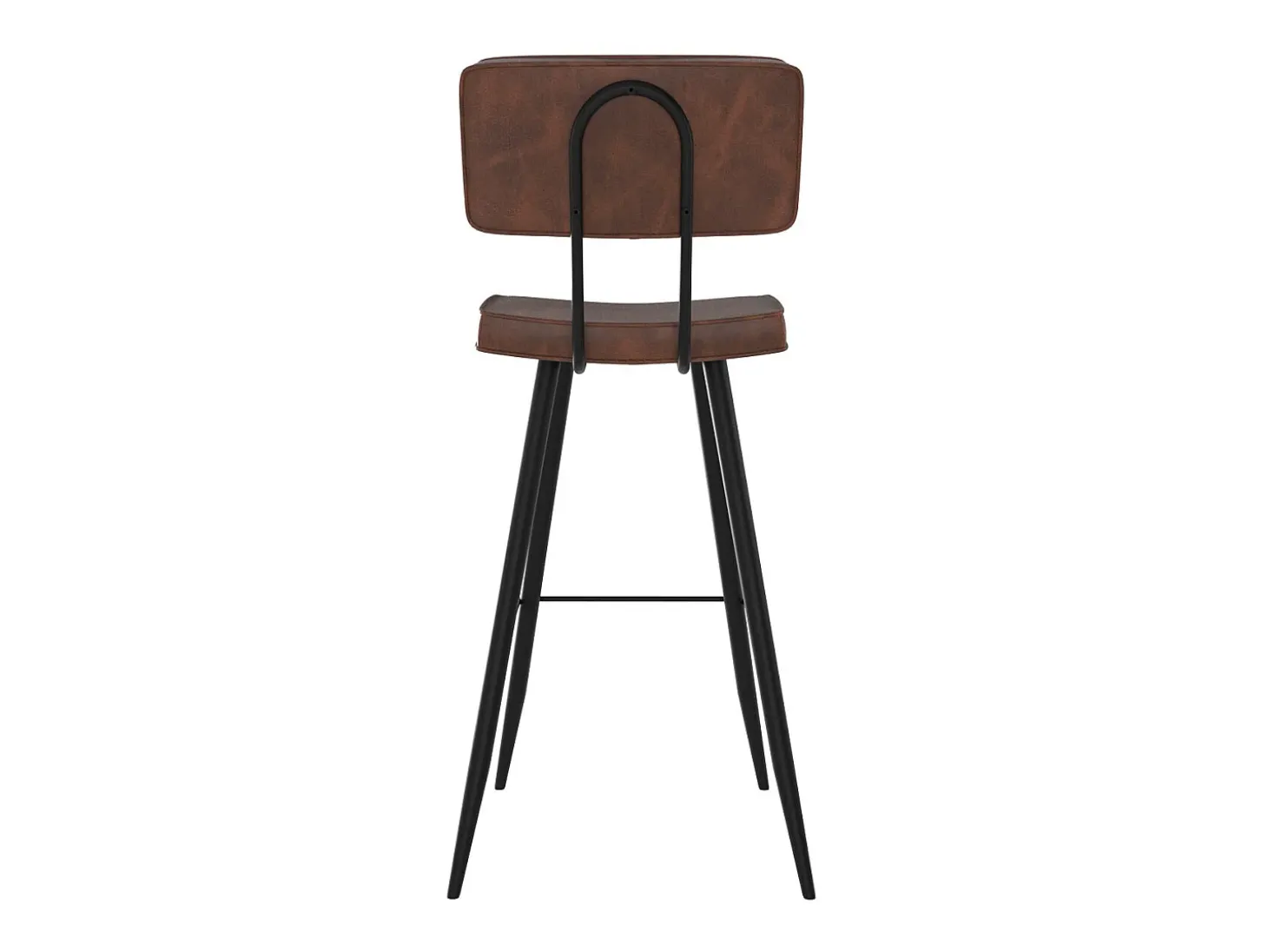 Set de 2 sillas de bar de cuero sintético marrón 76 cm - Texas