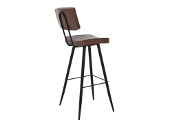 Set de 2 sillas de bar de cuero sintético marrón 76 cm - Texas