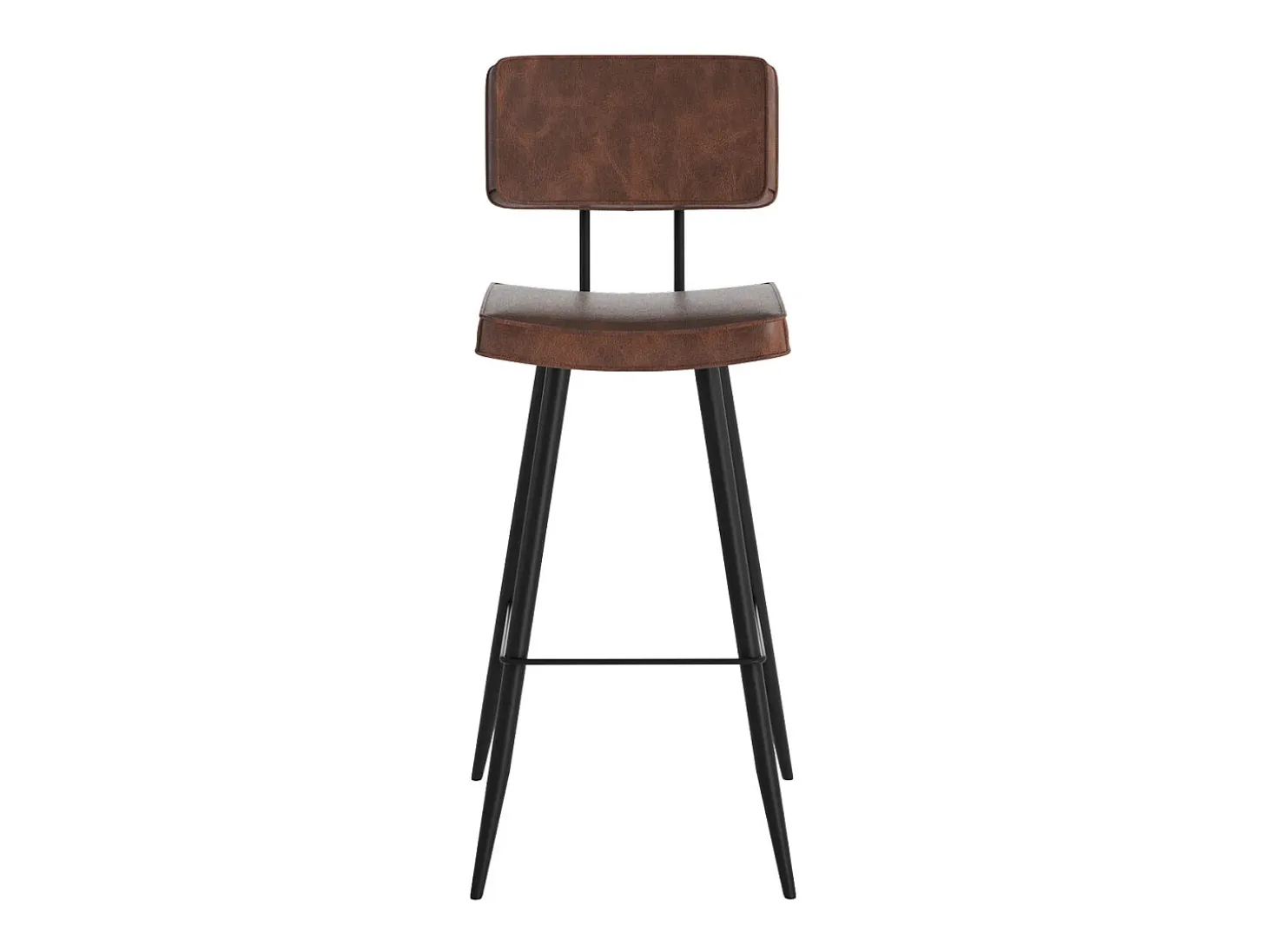 Set de 2 sillas de bar de cuero sintético marrón 76 cm - Texas