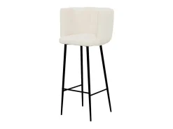 Set de 2 sillas de bar de tela rizada beige 75 cm - Rosy