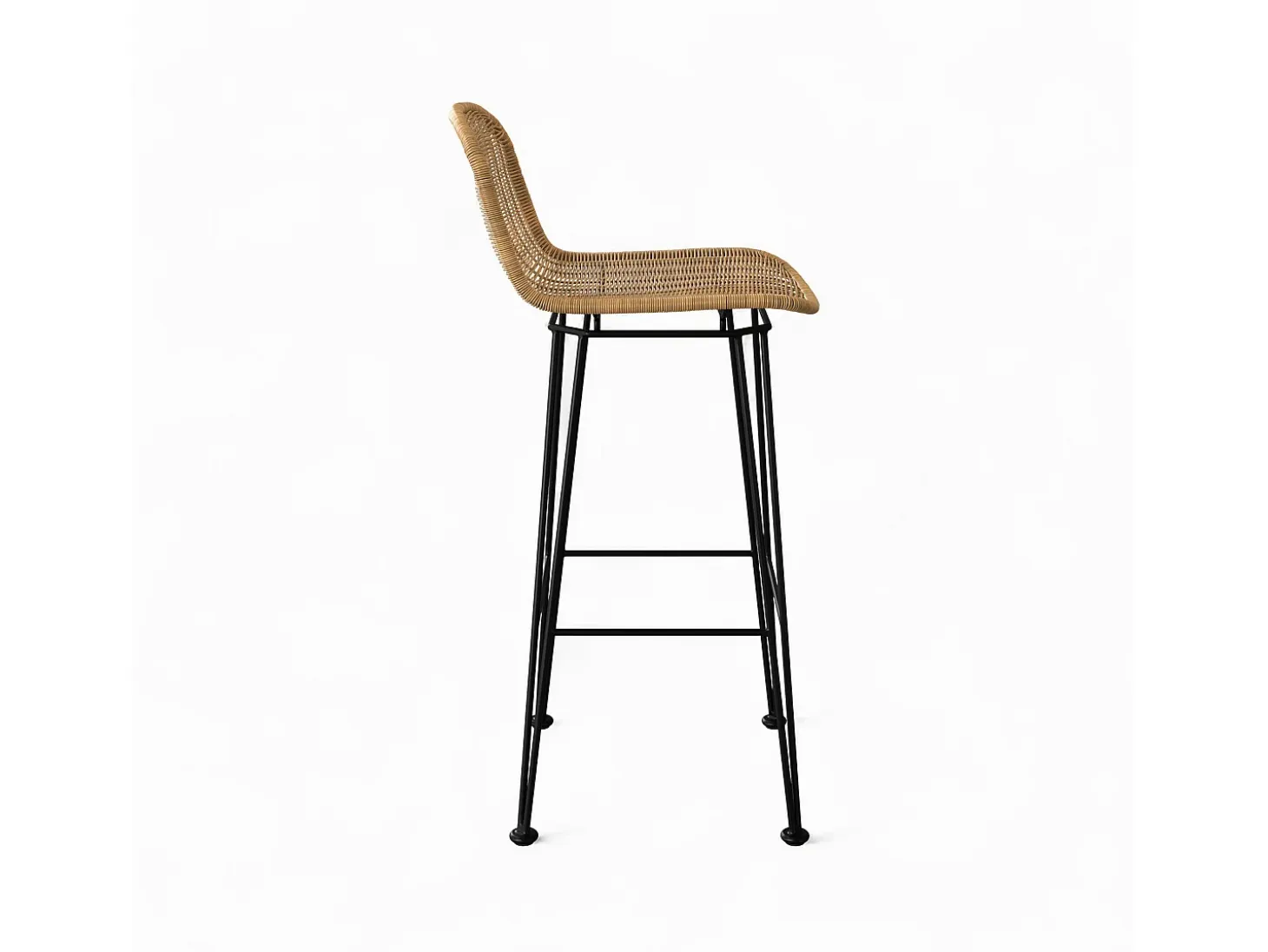 Set de 2 sillas de bar de resina tejida marrón 76 cm - Jigani