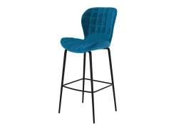 Set de 2 sillas de bar de terciopelo azul 75 cm - Mazzia