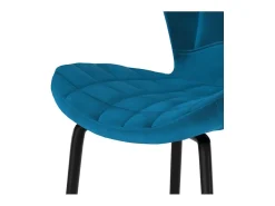 Set de 2 sillas de bar de terciopelo azul 75 cm - Mazzia