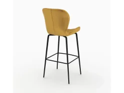 Set de 2 sillas de bar de terciopelo amarillo curry 75 cm - Mazzia
