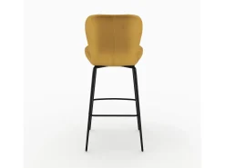 Set de 2 sillas de bar de terciopelo amarillo curry 75 cm - Mazzia